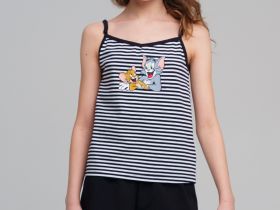 Комплект трикотажный для девочек: майка, шорты