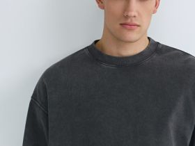 Свитшот с эффектом стирки, Серый