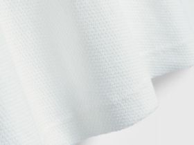 Поло из текстурной хлопковой ткани, Белый