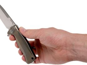 Нож складной LionSteel SR22 B (BRONZE) Mini, сталь Uddeholm Sleipner® Satin, рукоять титан по технологии Solid®, бронзовый