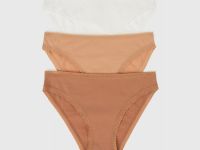 Классические трусы-брифы с кружевом, 3 шт., Белый