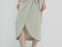 Юбка миди изо льна, Бежевый