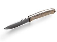 Нож с фиксированным клинком LionSteel M3, сталь Niolox, рукоять микарта, бежевый