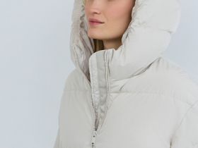 Утеплённая куртка с капюшоном, Бежевый