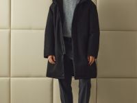 Удлинённая куртка с капюшоном, Черный