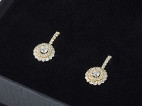 Серьги из желтого золота с бриллиантами э0301сг02185000