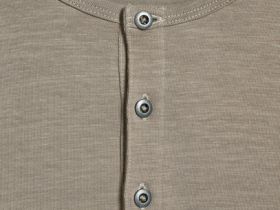 Лонгслив с воротником хенли, Бежевый