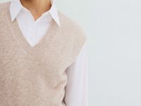 Укороченный вязаный жилет, Бежевый