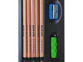 Набор чернографитных карандашей Acmeliae "Cedar" 10 шт, 2B, с держателем-ластиком и точилкой