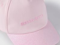 Розовая бейсболка с принтом и вышивкой Hello Kitty для девочки Глория Джинс