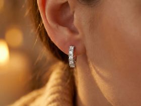 Серьги из белого золота с бриллиантами э4701сг10161600