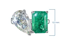 Кольцо из белого золота с изумрудом э4767кц08251302