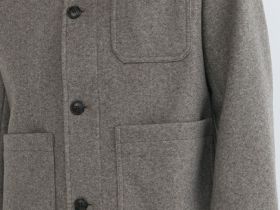 Куртка из пальтовой ткани с накладными карманами, Бежевый