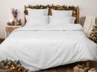 Постельное белье Белый, страйп-сатин 40961-1