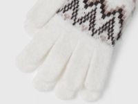 Перчатки с шерстью альпака, Белый
