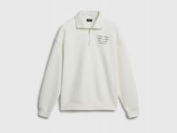 Толстовка с воротником-стойкой на молнии, Белый