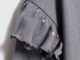 Лонгслив со стразами для девочек, Серый