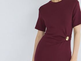 Платье-футболка с декором, Фиолетовый