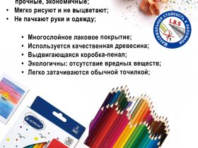 Набор карандашей цветных Acmeliae 12 цв, в картонном футляре