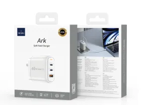Сетевое зарядное устройство WIWU Ark GaN Fast Charger 65W USB/2хType-C (Wi-U024) (белый)