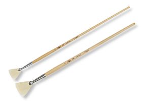 Кисть щетина №6 веерная Гамма "Студия" длинная ручка