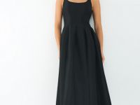 Платье с расклёшенной юбкой, Черный