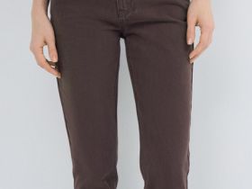 Прямые джинсы со средней посадкой, Коричневый