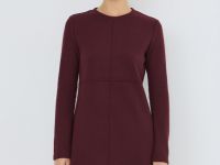 Платье А-силуэта с длинным рукавом, Фиолетовый