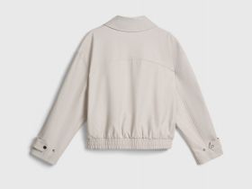 Куртка из искусственной кожи для девочек, Белый