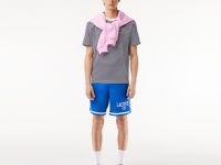 Мужская полосатая футболка  Lacoste из плотного хлопка