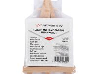 Набор мини-мольберт, мини-холст 7х7 см VISTA-ARTISTA 13 см, бук, холст: хлопок 280 г, акриловый грун