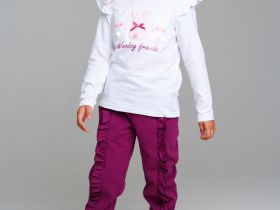 Фуфайка трикотажная для девочек (футболка с длинными рукавами)