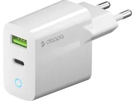 Сетевое зарядное устройство Deppa Wall charger (11426) 33W 3.0А USB/Type-C (белый)