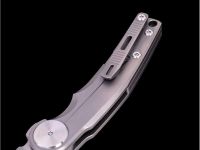 Складной нож Dr.Tech D9618G, сталь M390, рукоять титан, серый