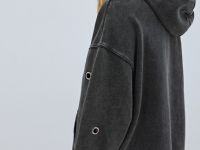 Худи оверсайз с люверсами, Серый