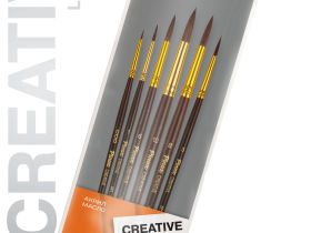 Набор кистей бордовая синтетика Pinax "CREATIVE" круглые 5 шт