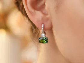 Серьги из белого золота с и хромдиопсидами э4754сг03260357_white