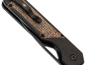 Складной нож Kizer Militaw black сталь Nitro-V, рукоять Black G10/Brown Micarta