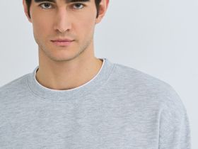 Свитшот с имитацией футболки, Серый