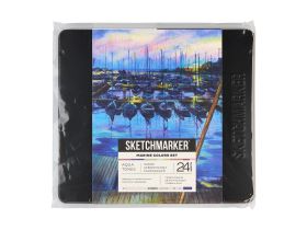 Набор карандашей акварельные Sketchmarker "Морской", 24 цвета, жестяной пенал