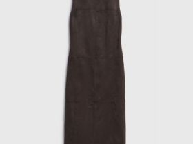 Платье миди из искусственной замши, Коричневый