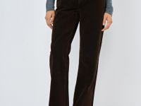 Прямые джинсы с бархатным напылением, Коричневый