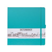 Блокнот для зарисовок Sketchmarker 20*20 cм 80 л 140 г, твердая обложка Изумрудный