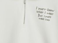 Толстовка с воротником-стойкой на молнии, Белый