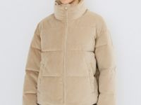 Утеплённая куртка из вельвета, Бежевый