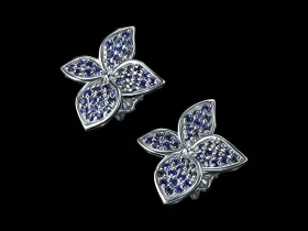 Пусеты из серебра с сапфирами э0677пс08240363