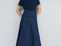 Джинсовая юбка миди, Синий