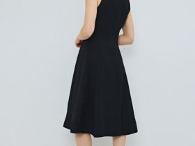 Платье без рукавов с расклёшенной юбкой, Черный