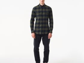 Мужская клетчатая рубашка Lacoste приталенного кроя