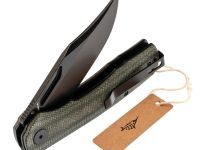 Складной нож Petrified Fish Victor Green, сталь K110, рукоять микарта